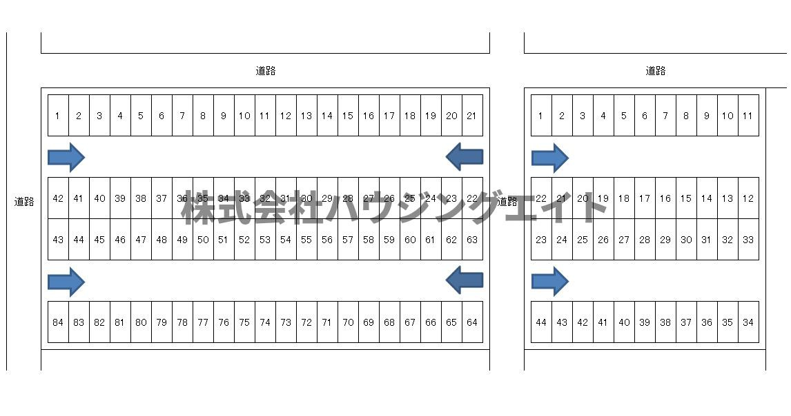 SHパーキング田彦（田彦駐車場）の区画図|区画図です。