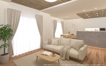 【完成予想図】 | 【LDK　イメージパース】
※画像は設計図面を基に作成したイメージです。