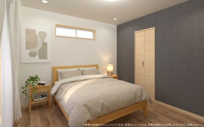 【完成予想図】 | 【主寝室　イメージパース】
※画像は設計図面を基に作成したイメージです。