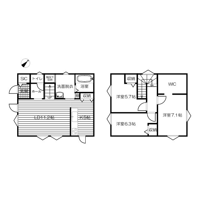 【スウェーデンハウス様施工】文苑3丁目中古住宅の間取り