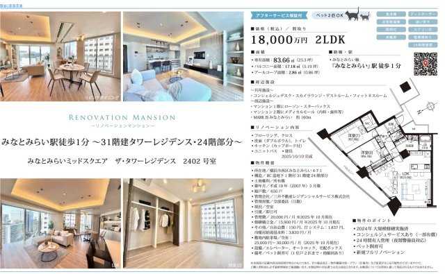 横浜市西区みなとみらい４丁目の中古マンション|仲介手数料無料！お問合せ下さい/080-7058-7312 