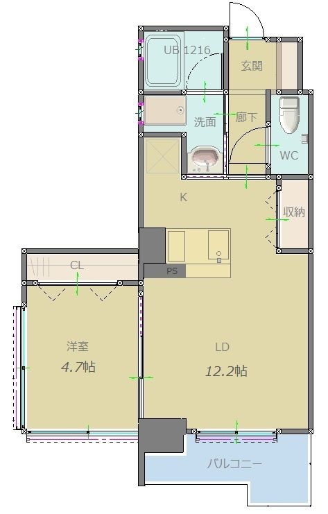 ラグレース天六の間取り