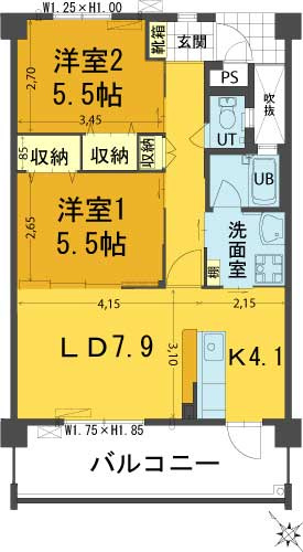 ハピネスコートの区画図