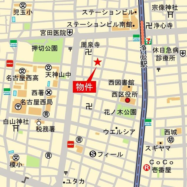 プレイズシード浄心の地図