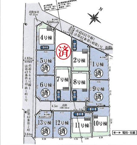 【区画図】 | 東村山市秋津町　建売変更全9棟