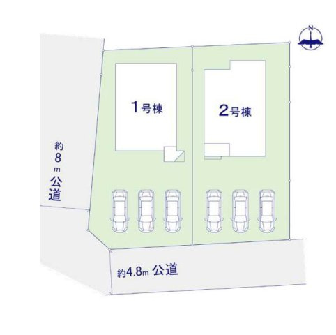 太宰府市高雄6丁目第3-2棟(2号棟)の区画図|配置図（2号棟）