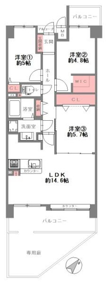 【間取り】 | オークヒルズ香里弐番館