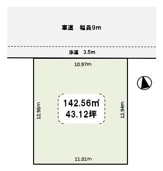 【土地図】 | 牛久市南6丁目　通り沿いの土地