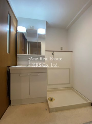 【洗面所】 | アメニティ江戸堀 | 三面鏡の独立洗面台♪室内に洗濯機置き場があります！シャワー付