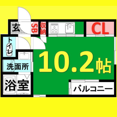 SPACE CUBE HONJIN　名古屋市賃貸　仲介手数料無料の間取り