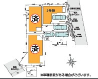 足立区西新井本町４丁目　新築戸建て　全３棟の区画図