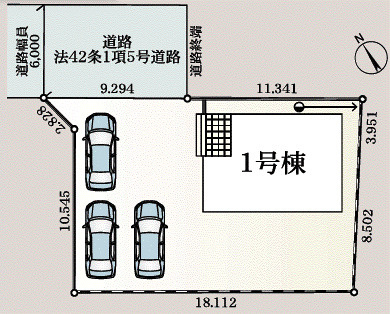 上里町七本木第12（全1棟）1号棟の区画図