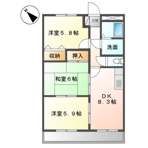 【間取り】 | グランディールＹ・Ｍ