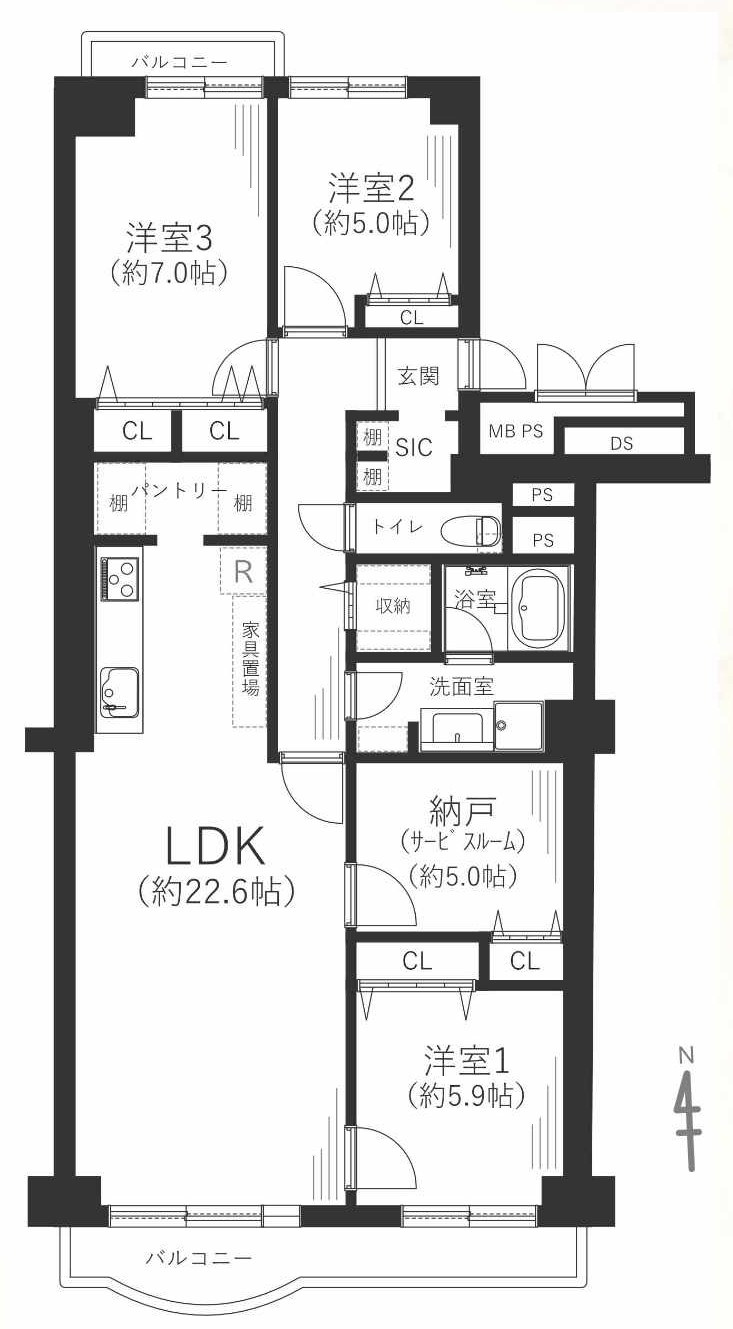 メゾン千里丘K棟の間取り