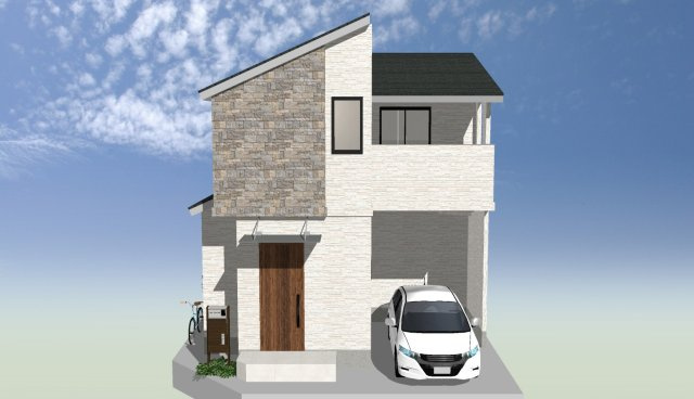 森本町下森本　メインプラン　建築条件付き土地の外観パース|【イメージパース】