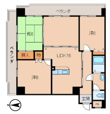インペリアル和歌浦・オーナーチェンジ1戸・90115の間取り
