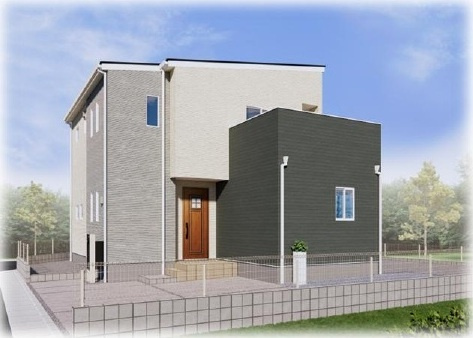 【仲介手数料無料】新築戸建　東松山市本町1-12-25（全1棟）の外観パース