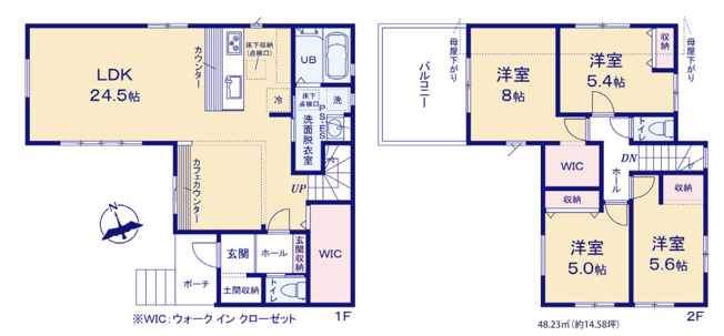 【間取り】 | 福岡市南区鶴田3丁目4期　1号棟（全1棟）【仲介手数料無料・0円】 | 平日、土日祝日もお好きな日時にご見学可能です。お気軽にお問合せ下さい。