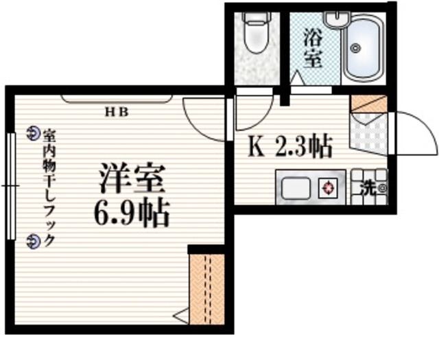 ｌｏｇｅｍｅｎｔ　ｔｏｕ　ｔｏｕ(ロジュマントゥトゥ)の間取り|★南西向　女性限定の1K★