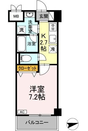 【間取り】 | GLOIREMANSION | システムキッチン付き！１Ｋのお部屋です！