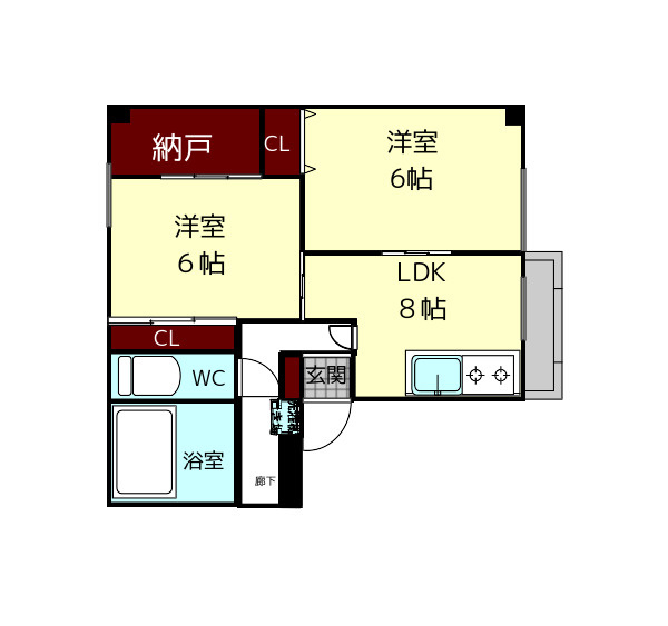 ハイライフ東生駒の間取り