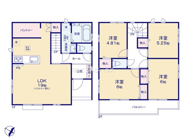 上尾市二ツ宮　第7　新築一戸建て　ハートフルタウン　1-Aの区画図|1-A号棟