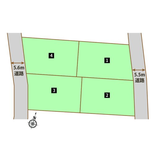 境町西泉田　全４区画◆全体区画図