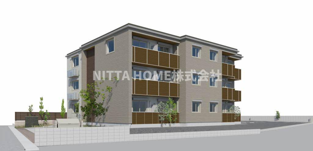 カーサ・ヴェルドールの外観パース|太陽光発電システムを搭載で発電した電力は売電することもできます◇停電時には非常用電源として利用することができます☆彡