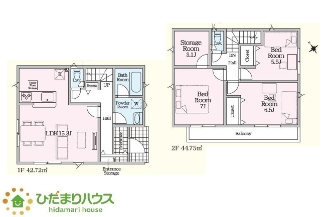 【間取り】 | ひたちなか市高場第8　新築戸建 | 3.1帖の納戸付き！