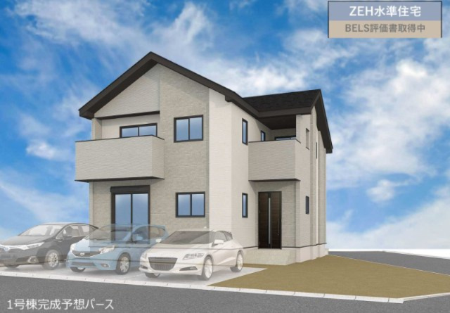 リガーレ宇都宮市駒生町14期の外観パース|完成予想図です。