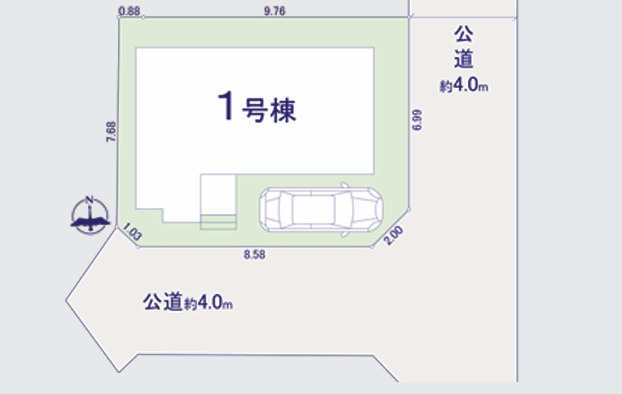 新築/練馬区大泉学園町3丁目　３８期全1棟の区画図|駐車場あり（車種による）