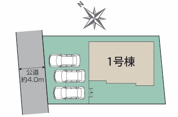 ◎藤沢市打戻　新築戸建の区画図|1号棟◇