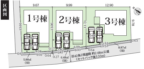 【区画図】 | 加古川市野口町長砂2期（全3棟）2号棟 | 2号棟