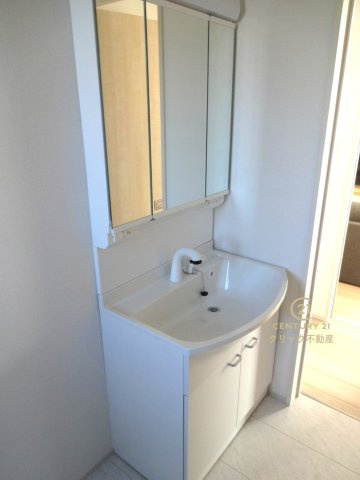 ハートフルタウン 　水戸市内原町984番　Aの独立洗面台|洗面台は洗練されたシンプルなデザインでお手入れも楽です。