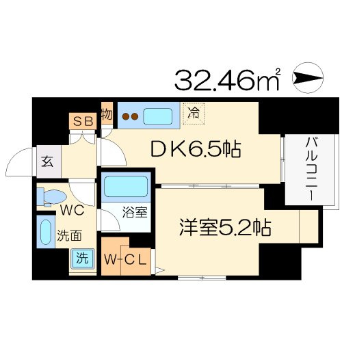 プレサンスNEO中之島公園の間取り|プレサンスNEO中之島公園　開放感のある間取り