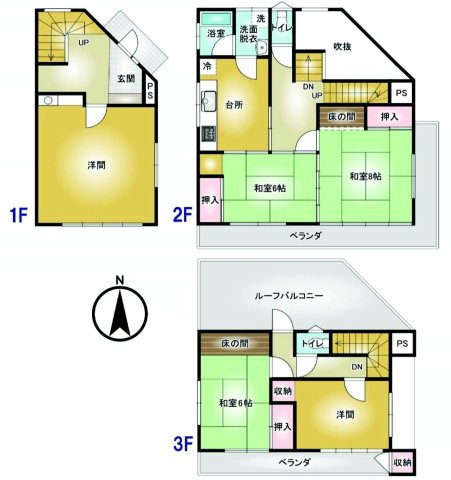 前橋市南町3丁目　中古住宅の間取り