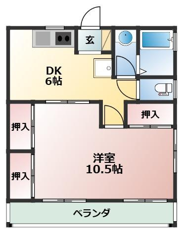 コーポながいの間取り