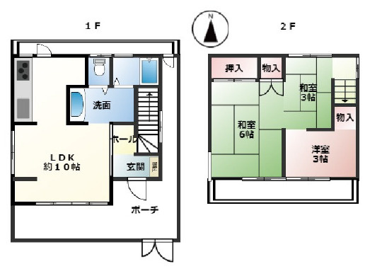 馬場通 貸家の間取り