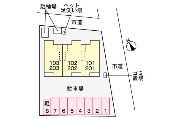 リバーサイド４３６の駐車場