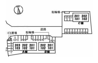 【区画図】 | ヴィラシオン木之庄 B棟