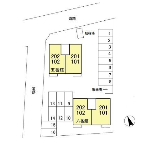 ロイヤルタウン寺町 五番館の区画図