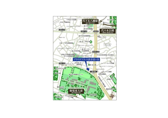 プラウドフラット渋谷富ヶ谷の地図