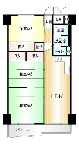 【間取り】 | 西道頓堀コーポ２号棟 | ◆便利な立地で暮らし方に合わせて自分好みにリノベーションを楽しめる住まい(^^)