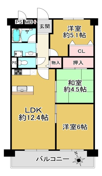 ユニライフ垂水千代が丘の間取り