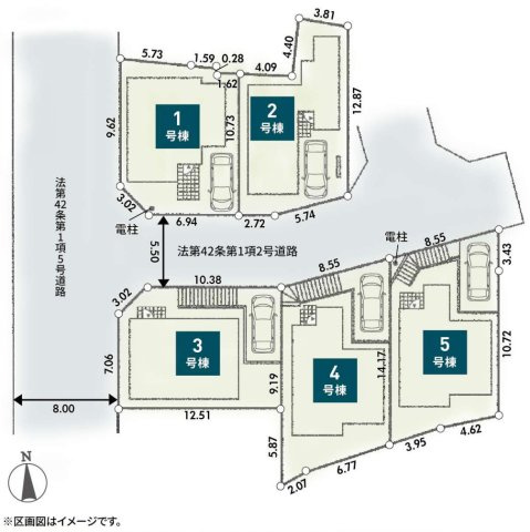 横浜市戸塚区上矢部町　新築戸建【仲介手数料無料】の区画図