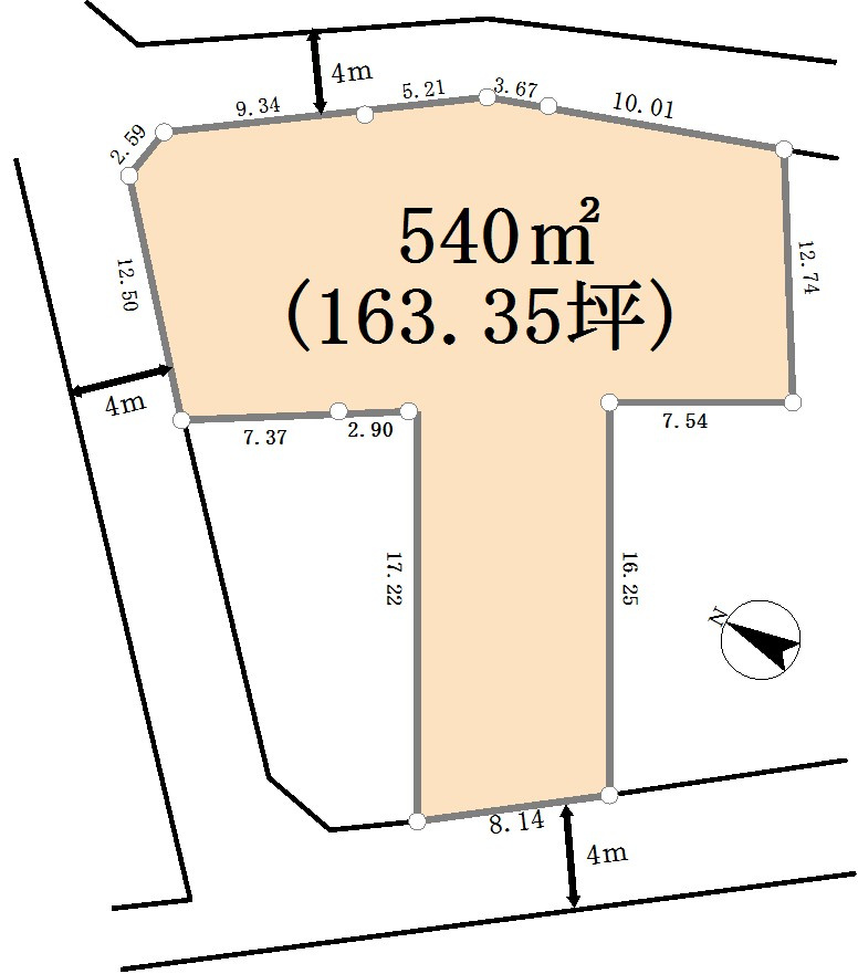 東松山市大字野田土地　136坪の土地図