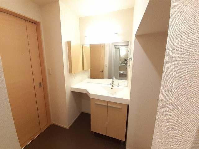 メープル　ヴィラの洗面所|脱衣スペースもあります