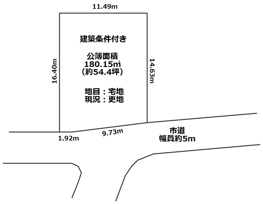 敦賀市木崎54坪売地（西区画）の土地図