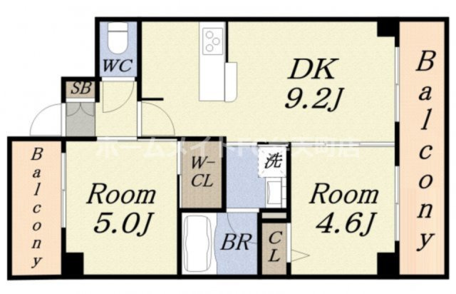 【間取り】 | エステムコート難波WEST-SIDEⅡベイフレックス