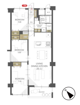 【間取り】 | ライオンズマンション平尾台３号棟